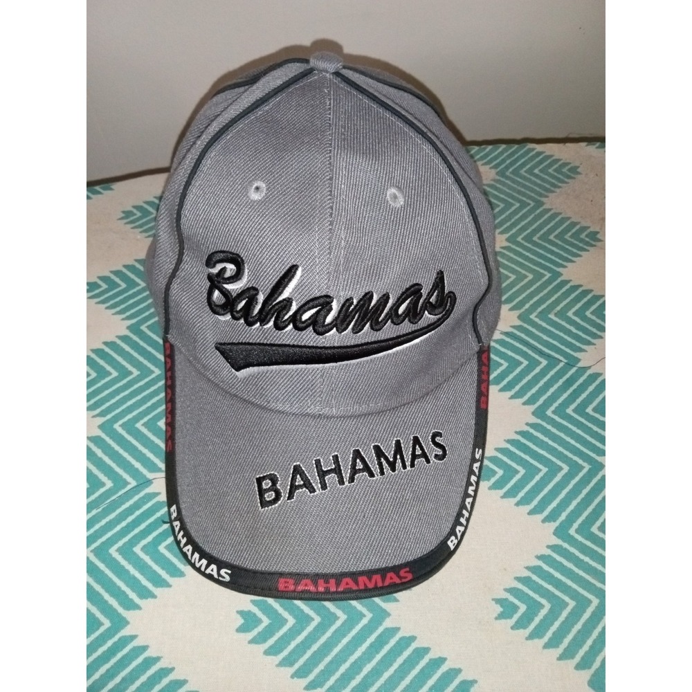 Bahamas Souvenir‎ Baseball Cap Gray Embroidered Adjustable Hat 100% Acrylic